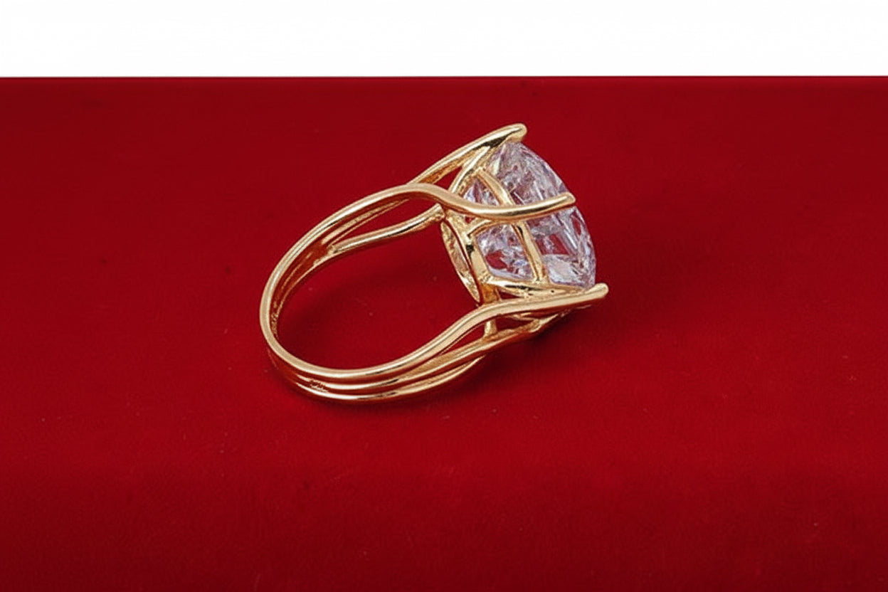 Pierścionek z dużą cyrkonią 18mm