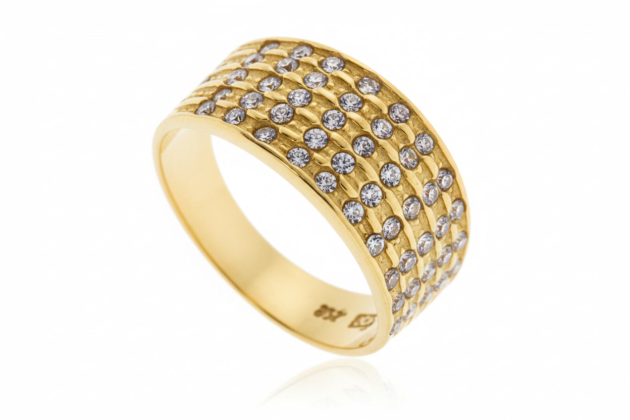 Pierścionek oksydowany z 50 kamieniami