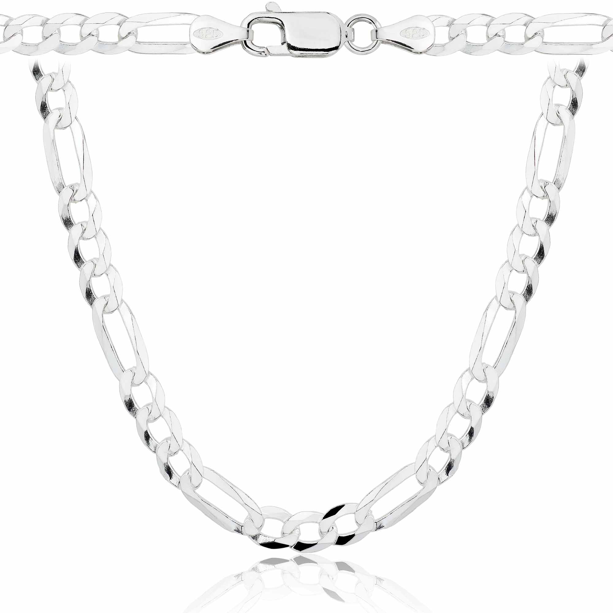 Łańcuszek srebrny figaro 7 mm pr. 925