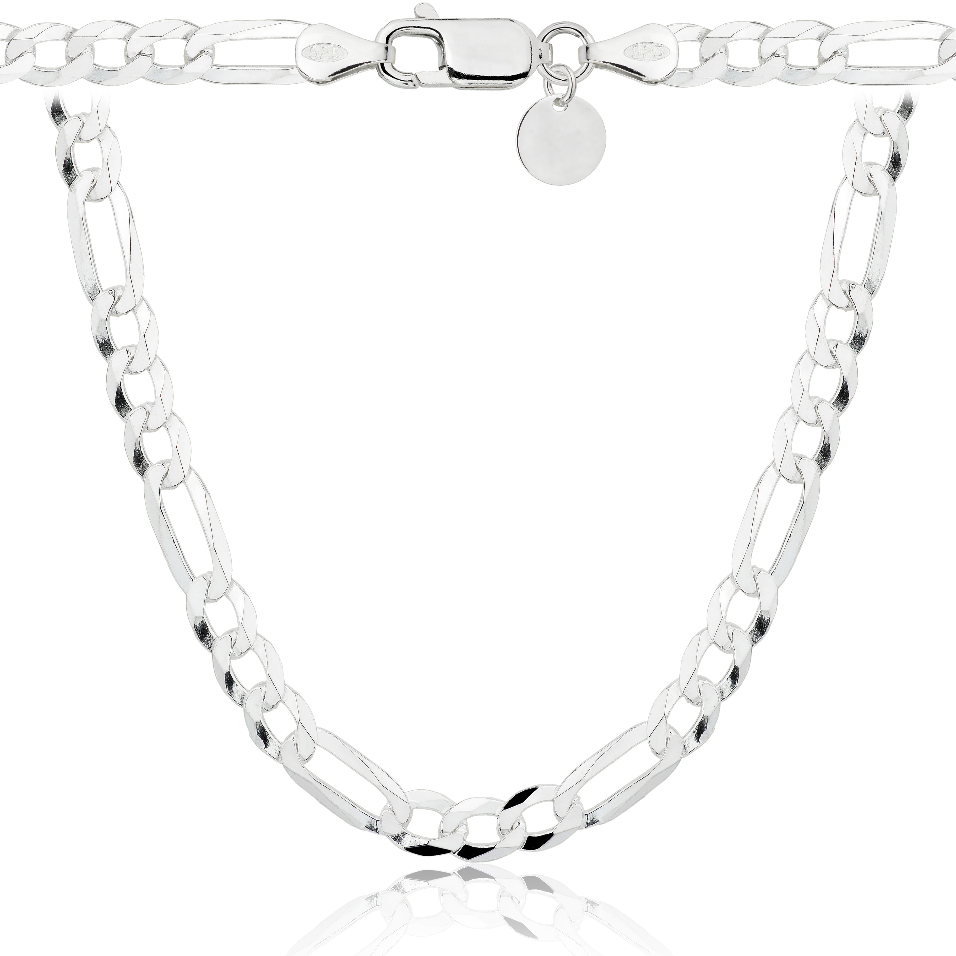 Łańcuszek srebrny figaro 7 mm pr. 925