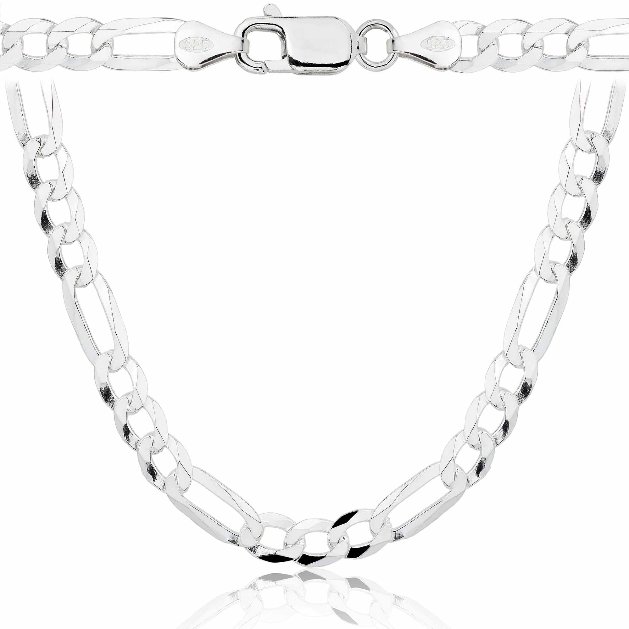 Łańcuszek srebrny figaro 8 mm pr. 925