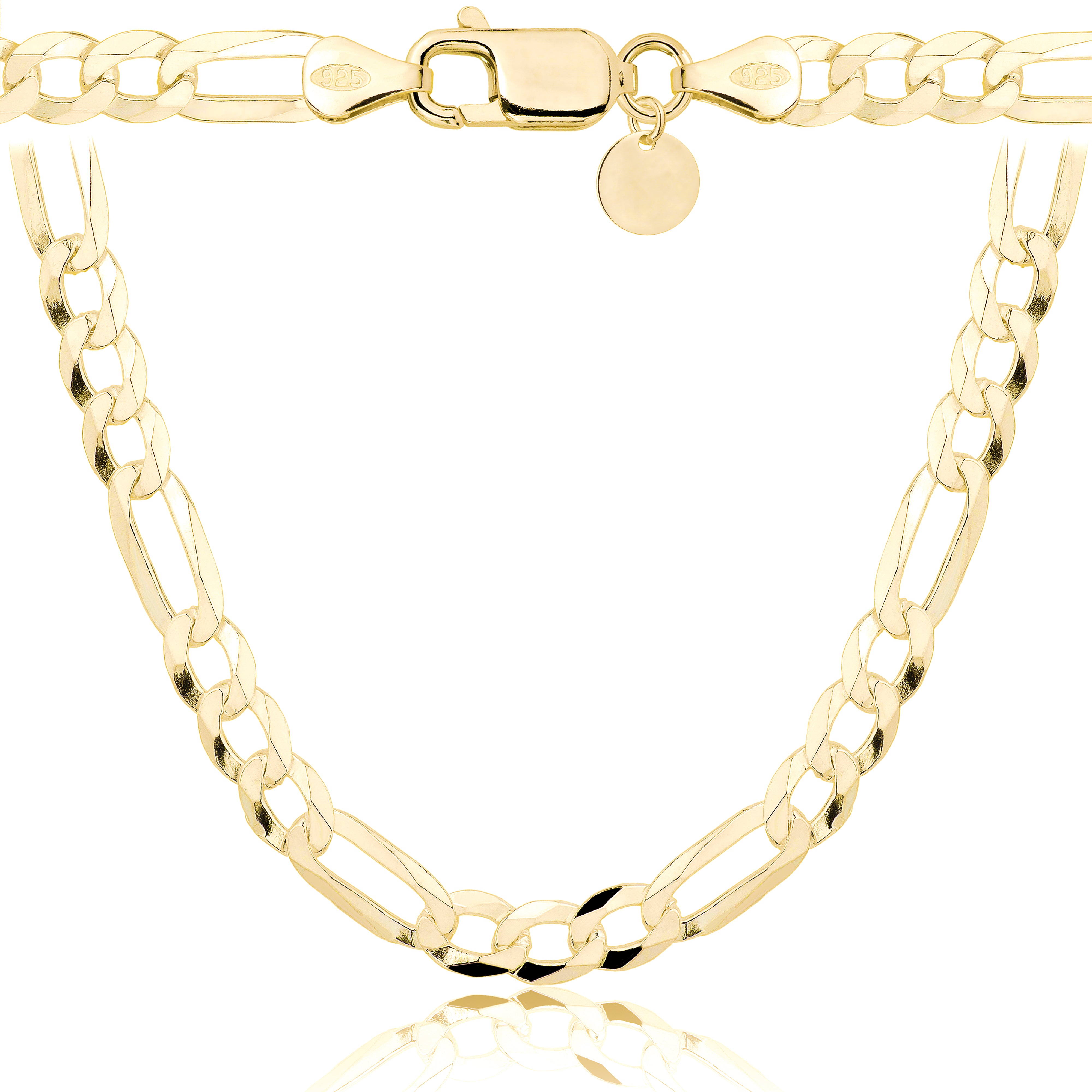 Łańcuszek pozłacany srebrny figaro 8 mm pr. 925