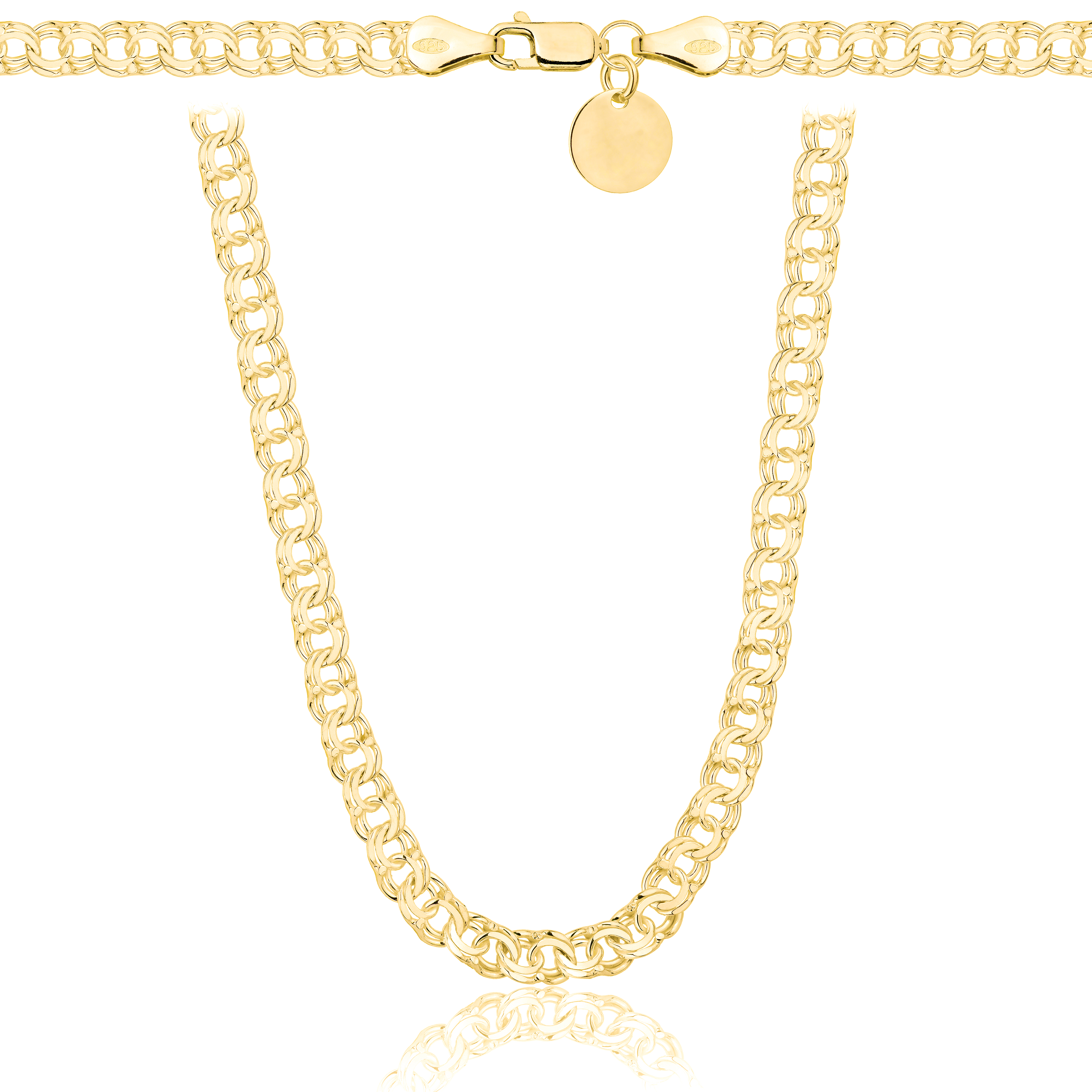 Łańcuszek pozłacany srebrny galibardi 4,5 mm pr. 925