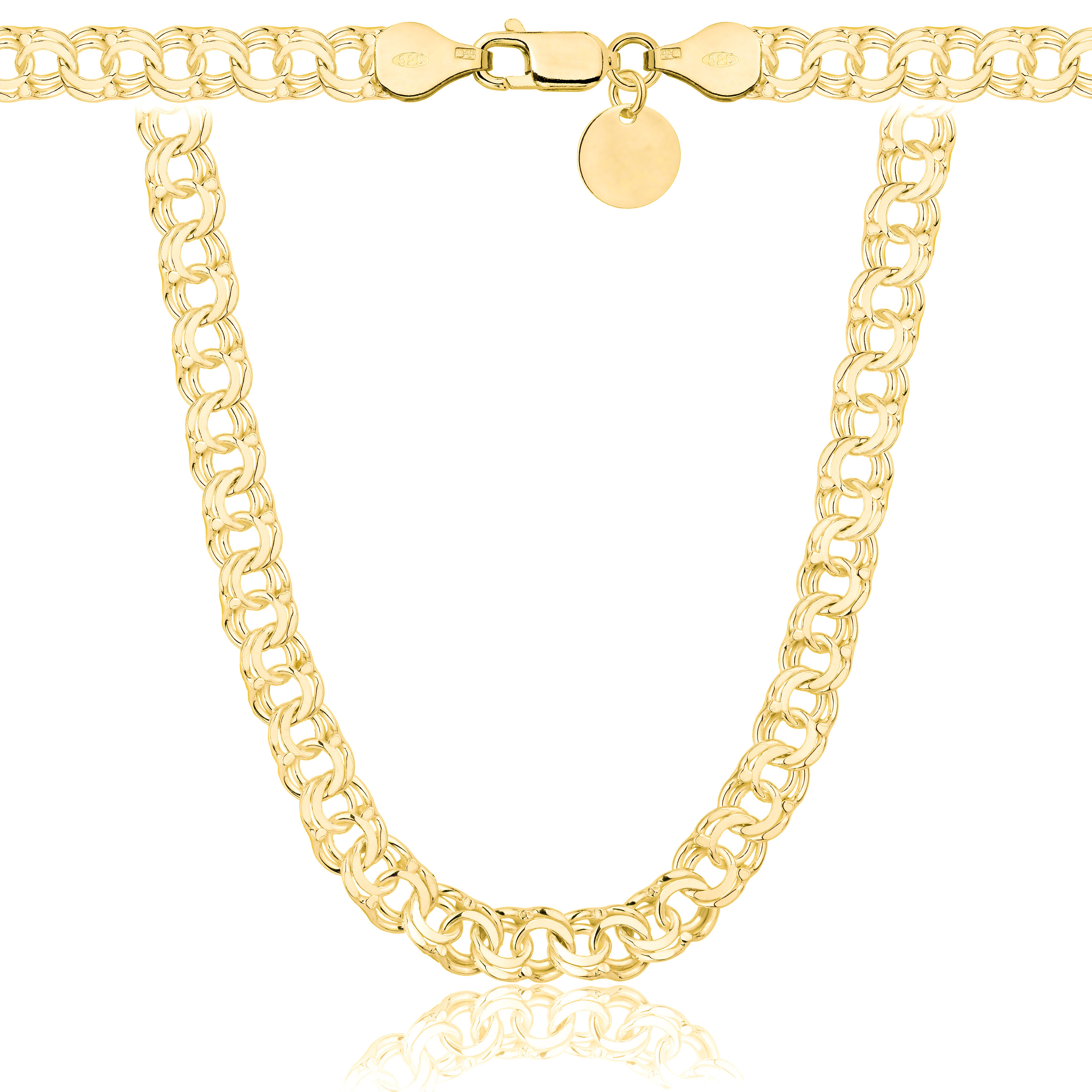 Łańcuszek pozłacany srebrny galibardi 6,5 mm pr. 925