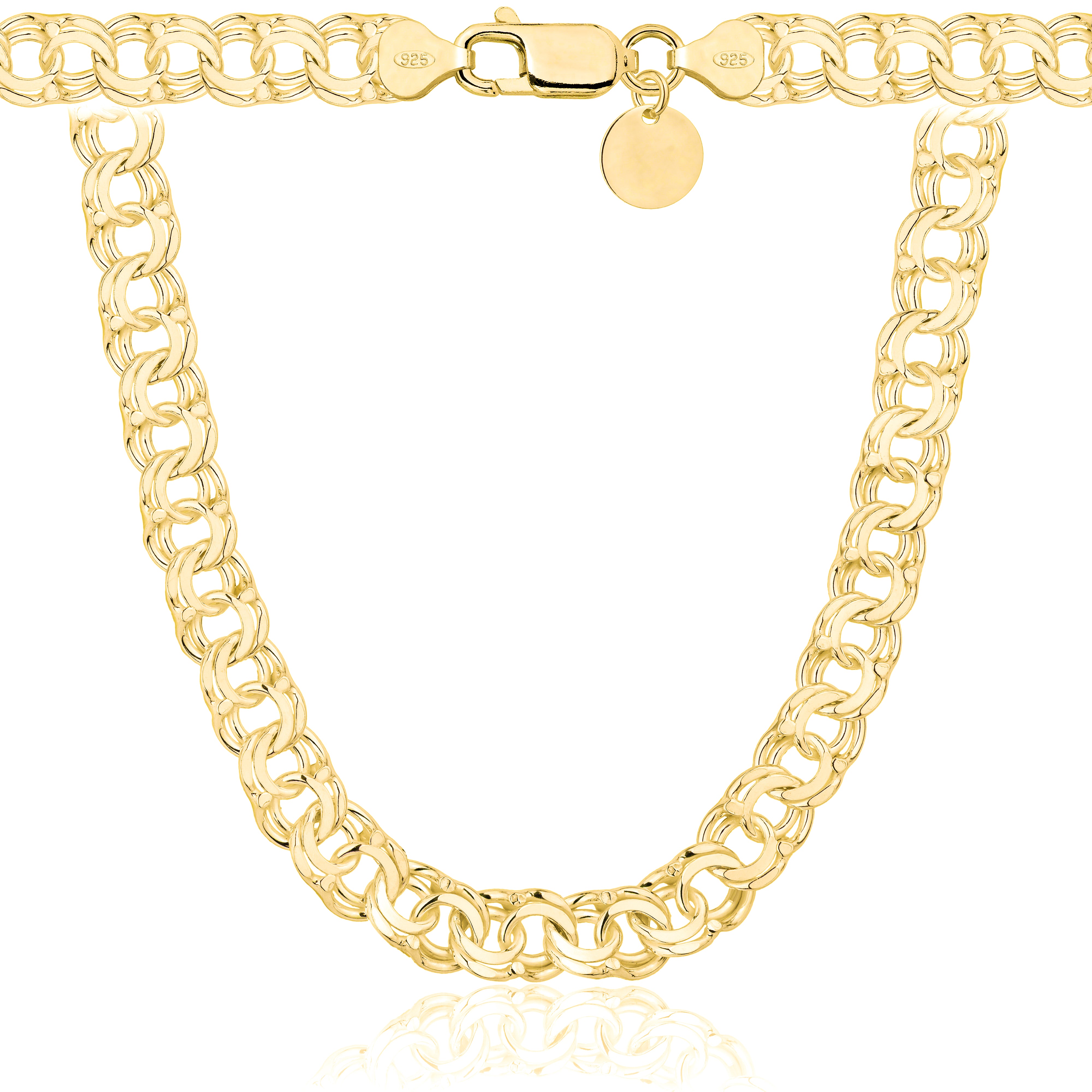 Łańcuszek pozłacany srebrny galibardi 8 mm pr. 925