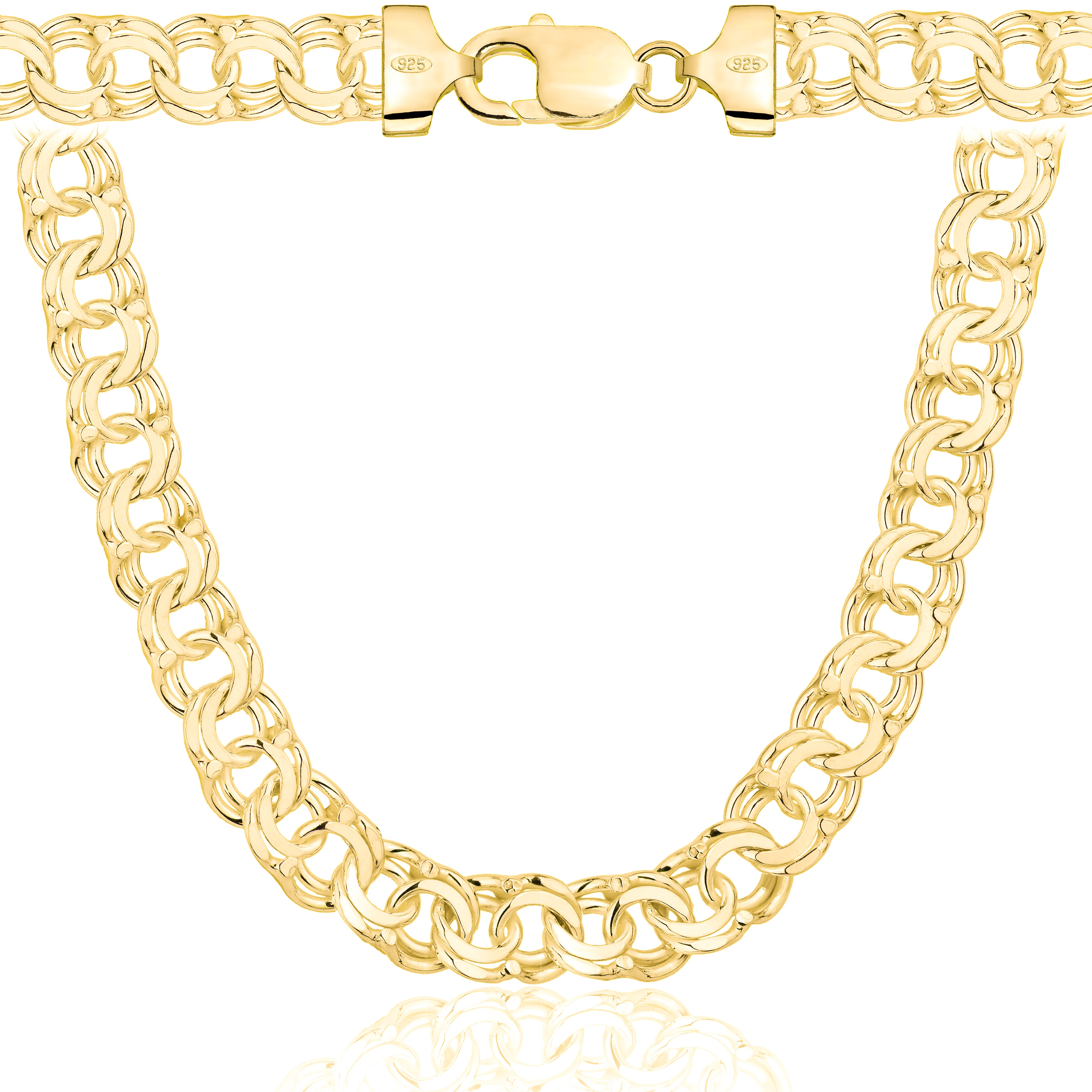 Łańcuszek pozłacany srebrny galibardi 9,5 mm pr. 925