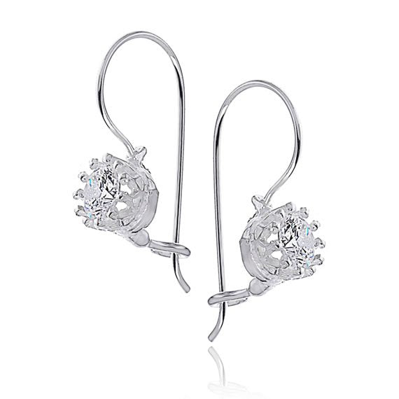 Kolczyki z białą cyrkonią bigiel