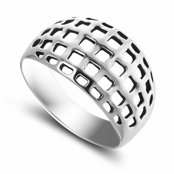 Pierścionek szeroki ażurowy