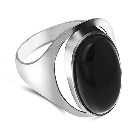 Pierścionek z onyksem 20x11mm