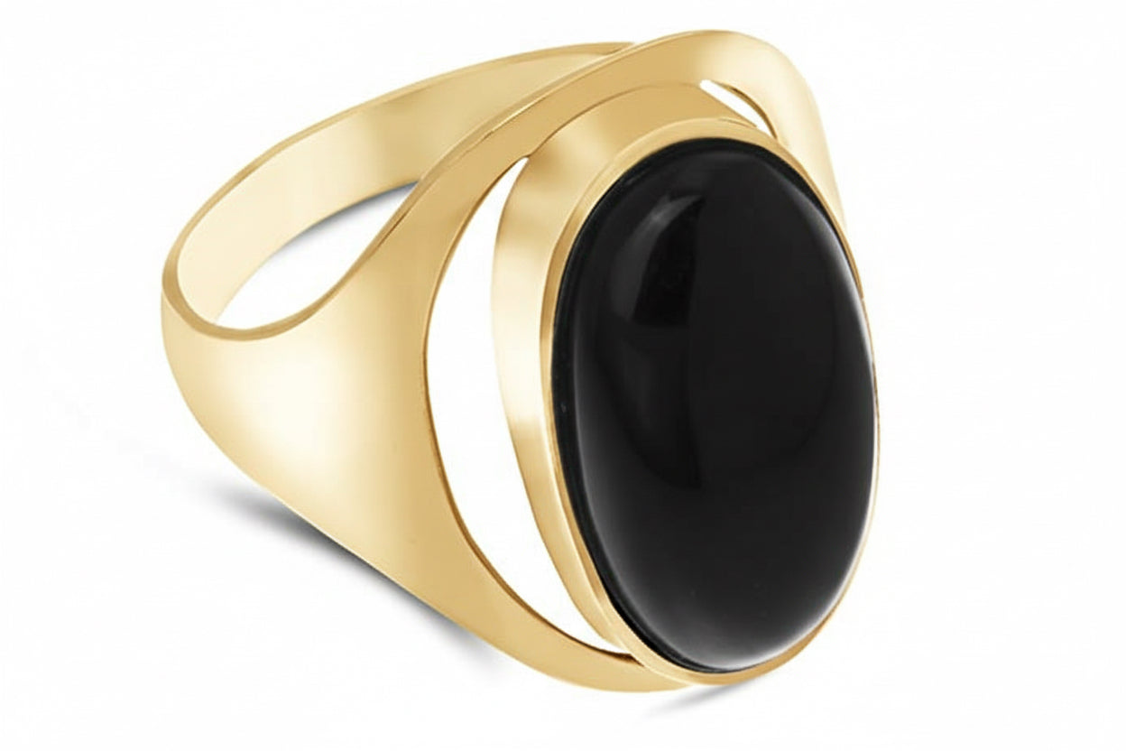 Pierścionek z onyksem 20x11mm