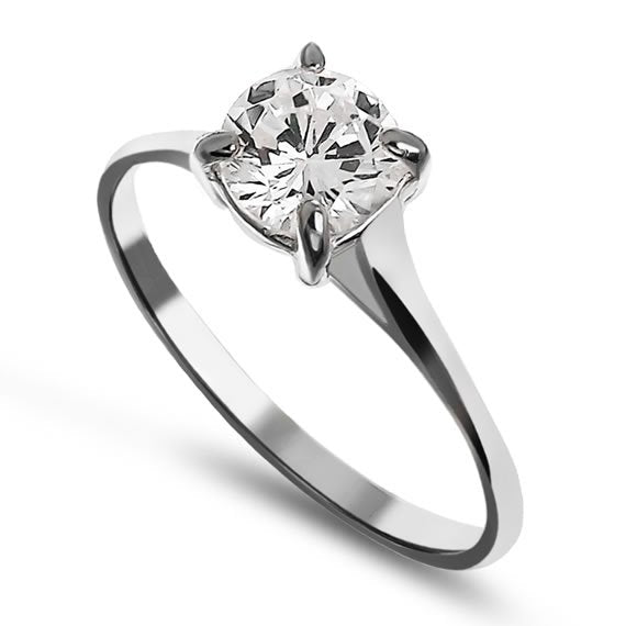 Pierścionek z cyrkonią 6mm