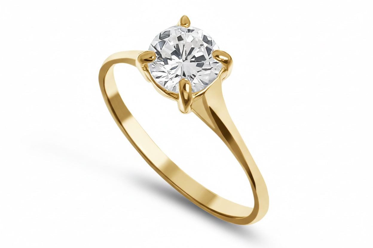 Pierścionek z cyrkonią 6mm