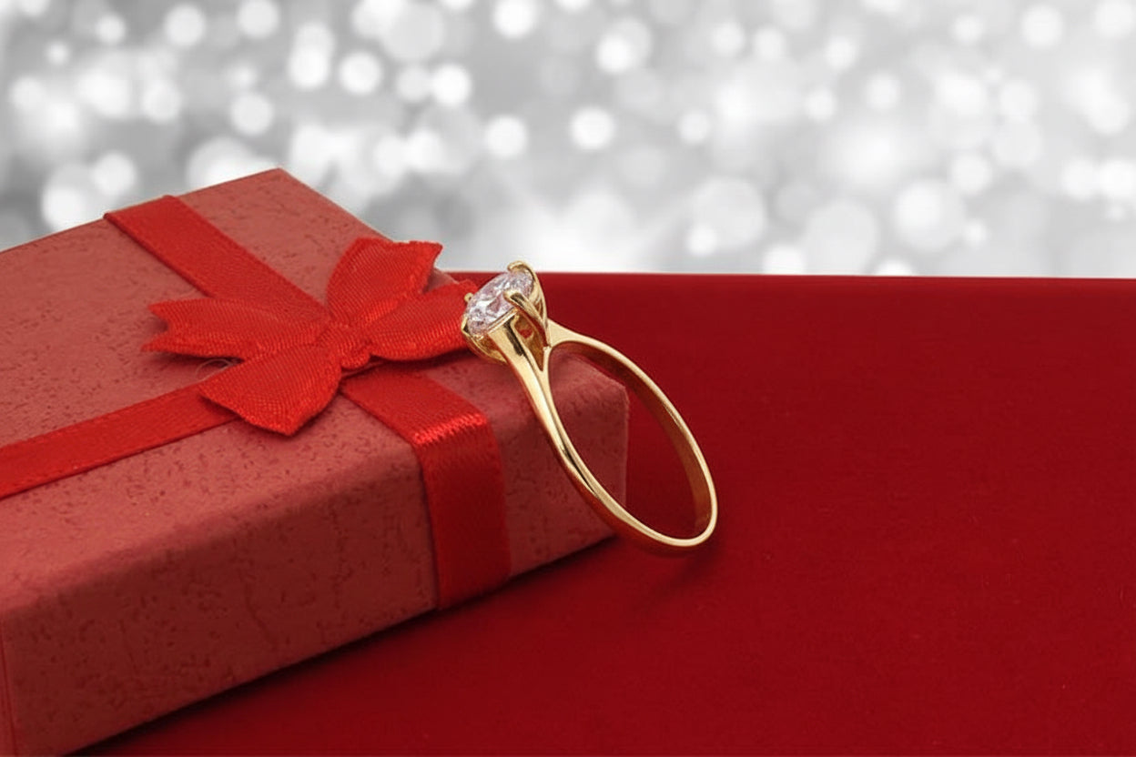 Pierścionek z cyrkonią 6mm