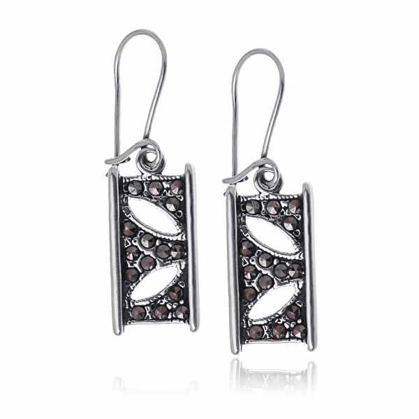 Kolczyki prostokątne z markazytami
