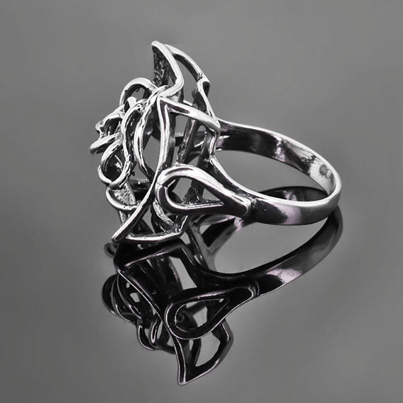 Pierścionek ażurowa róża