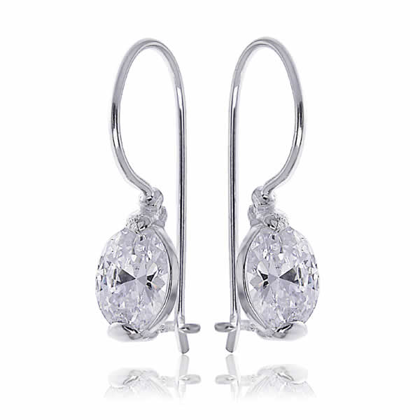 Kolczyki z białą cyrkonią 10x5mm