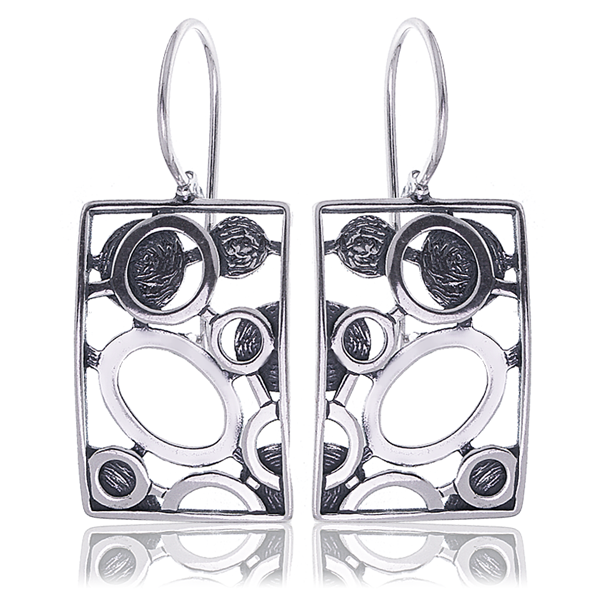 Kolczyki prostokątne zdobione