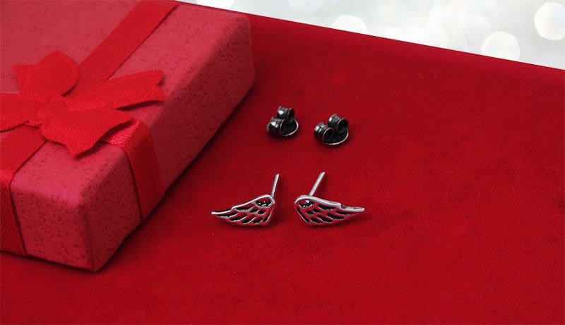 Kolczyki skrzydła oksydowane 10mm