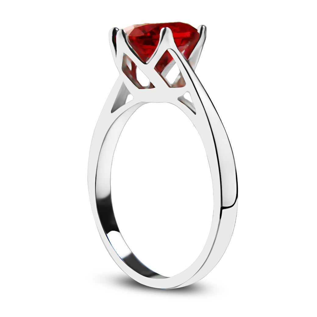 Pierścionek z rubinową cyrkonią 8mm Ruby Whispers