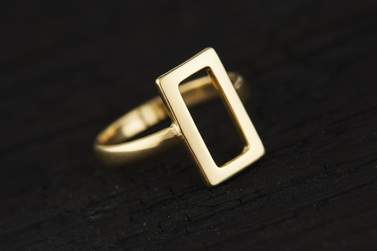 Pierścionek geometryczny prostokąt