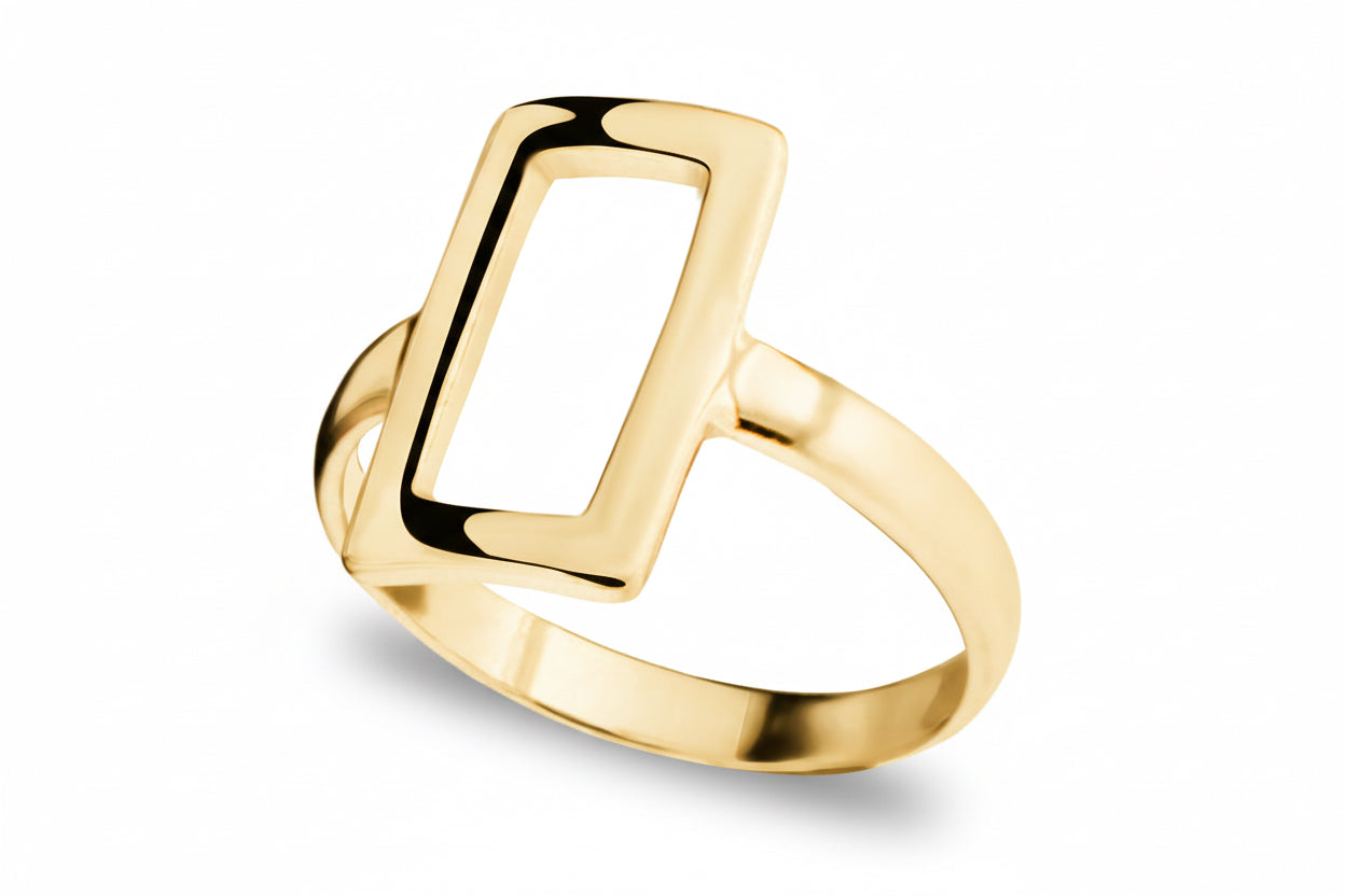 Pierścionek geometryczny prostokąt