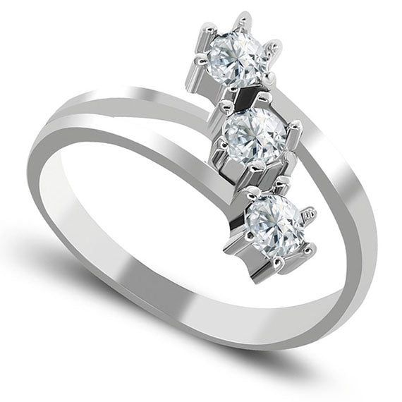 Potrójny pierścionek z cyrkoniami