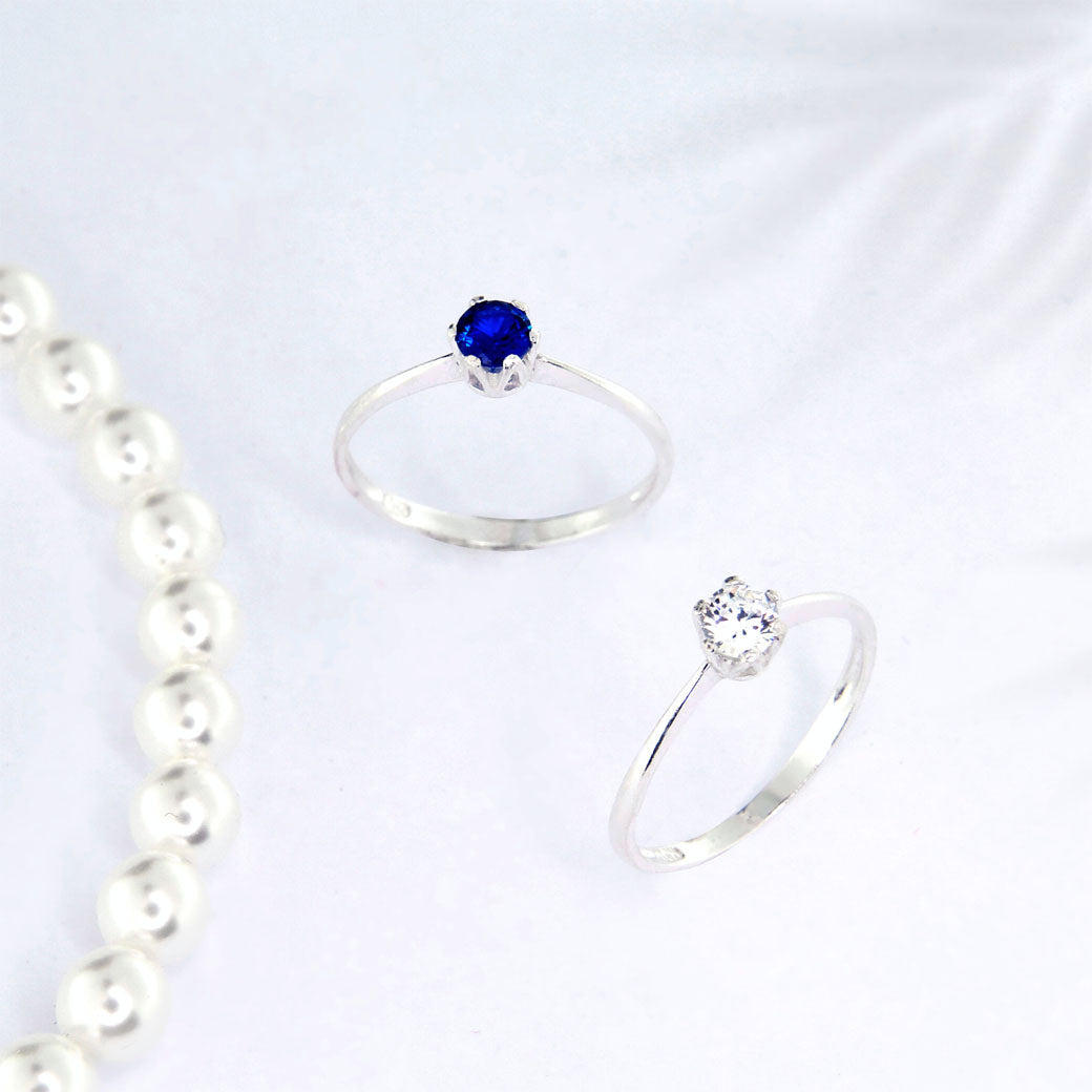 Pierścionek z cyrkonią 4mm