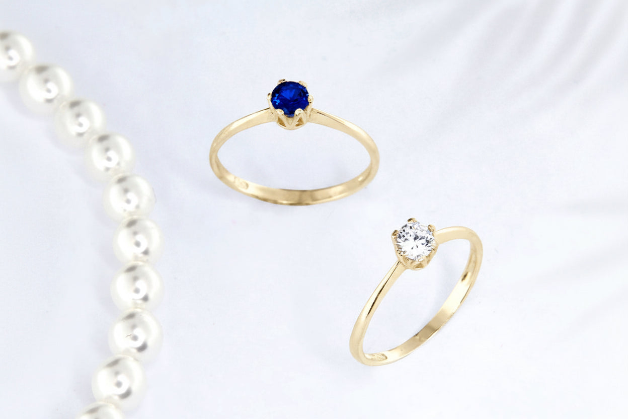 Pierścionek z cyrkonią 4mm