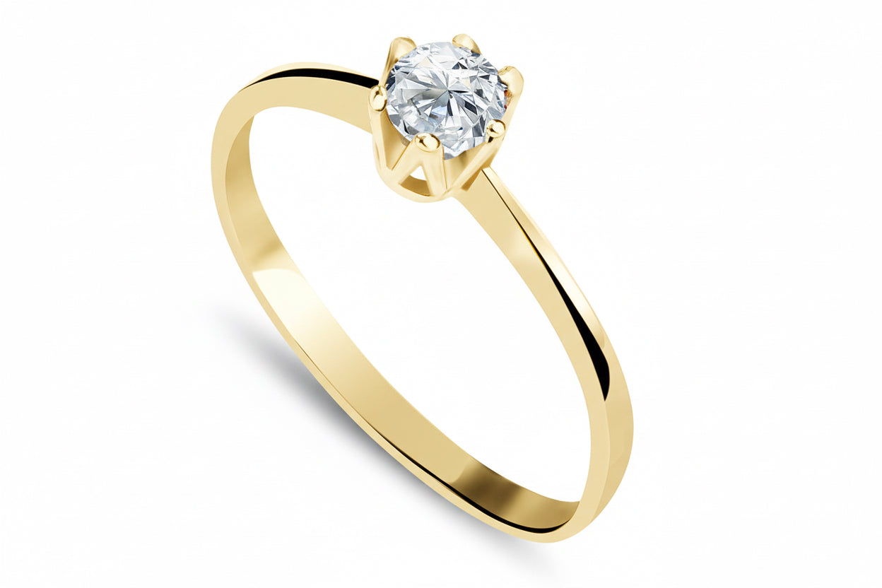 Pierścionek z cyrkonią 4mm