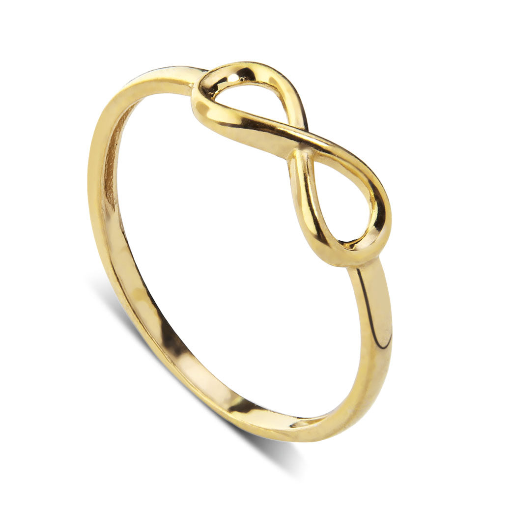 Pierścionek ze znakiem nieskończoności złocony