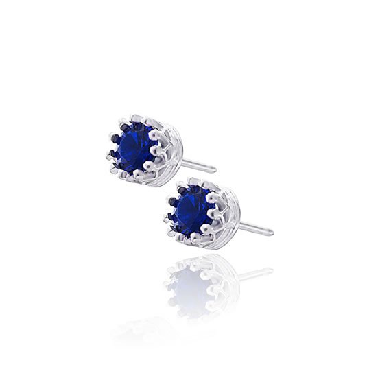 Kolczyki z szafirową cyrkonią sztyft
