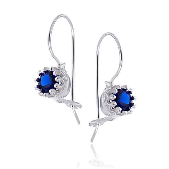 Kolczyki z szafirową cyrkonią bigiel