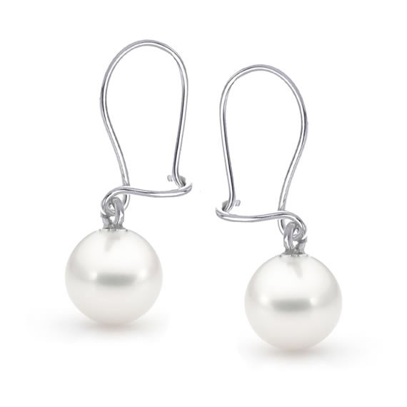 Wiszące kolczyki z perełką 10 mm