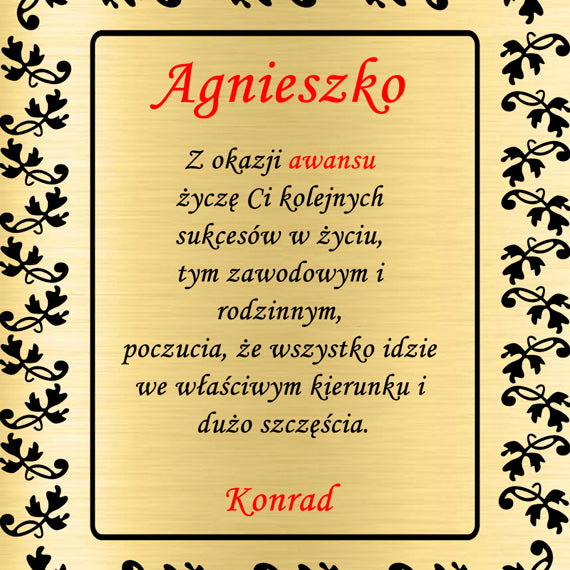 Pudełko z grawerem - Gratulacje