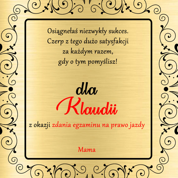 Pudełko z grawerem - Gratulacje