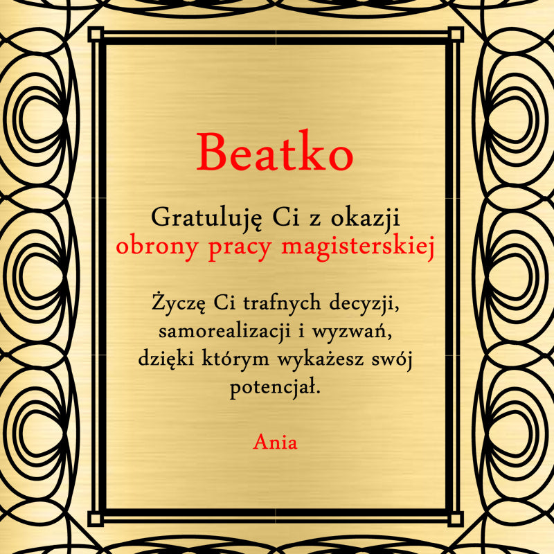 Pudełko z grawerem - Gratulacje