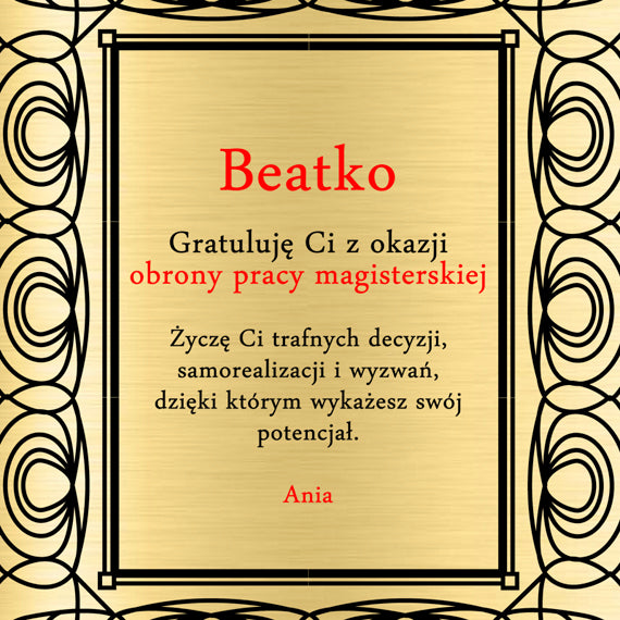 Pudełko z grawerem - Gratulacje