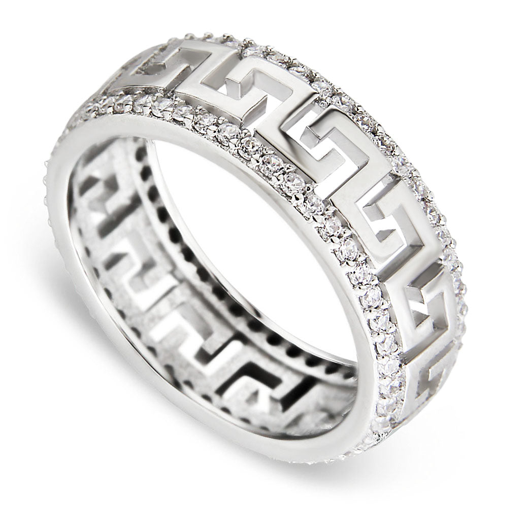 Obrączka droga grecka z cyrkoniami