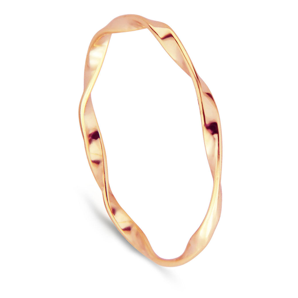 OBRĄCZKA WĄSKA SKRĘCONA CIENKA RÓŻOWE ZŁOTO 925