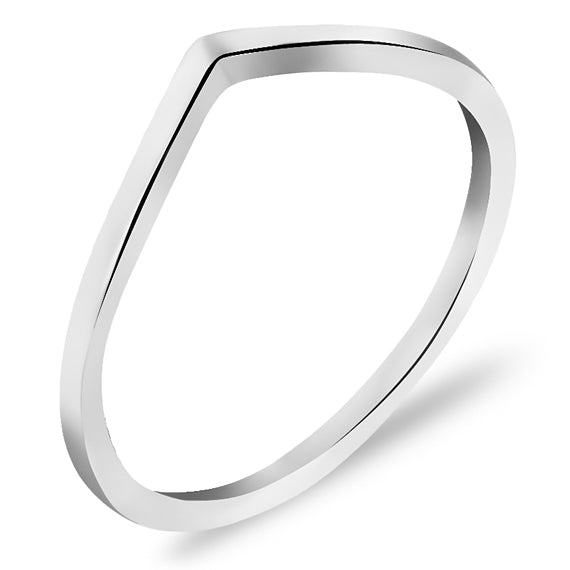 Srebra obrączka "V"