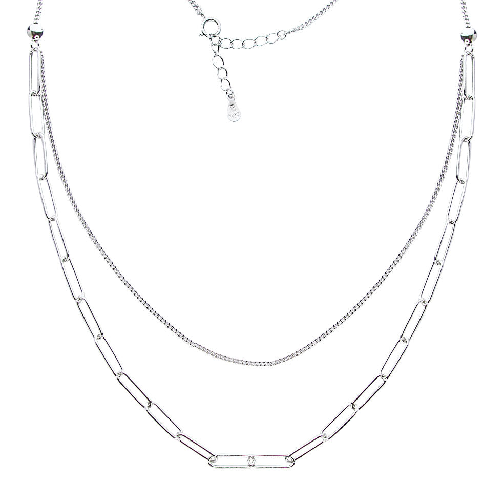 Naszyjnik podwójny - pancerka szerokie ogniwa