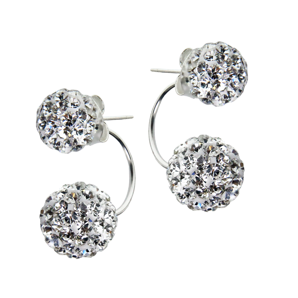 Kolczyki "za ucho" kulki swarovskiego