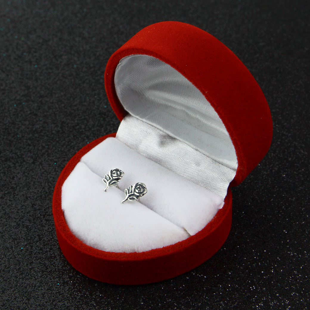 Kolczyki różyczki z łodygami