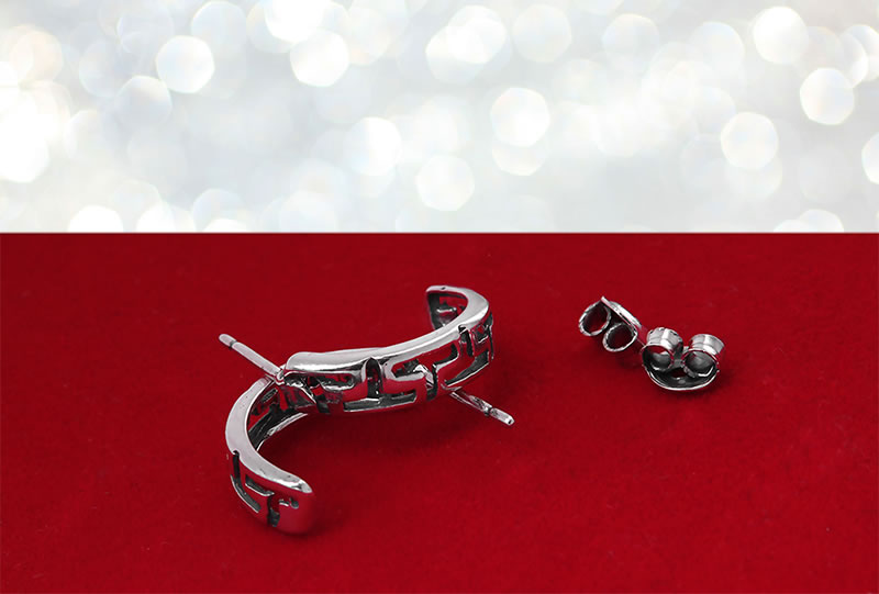 Kolczyki półkoła ażurowe