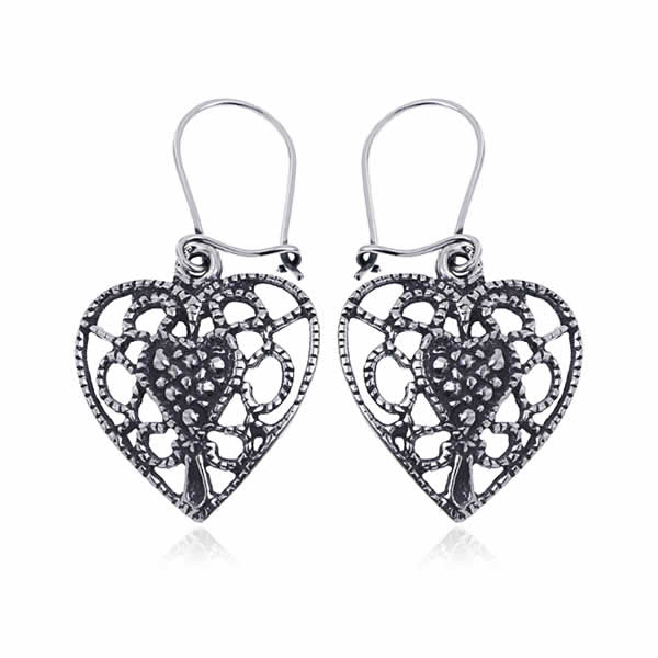 Kolczyki serca ażurowe