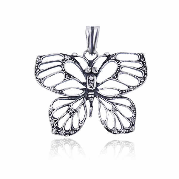 Wisiorek motyl z kamieniami