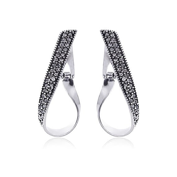 Kolczyki z kamieniami oksydowane