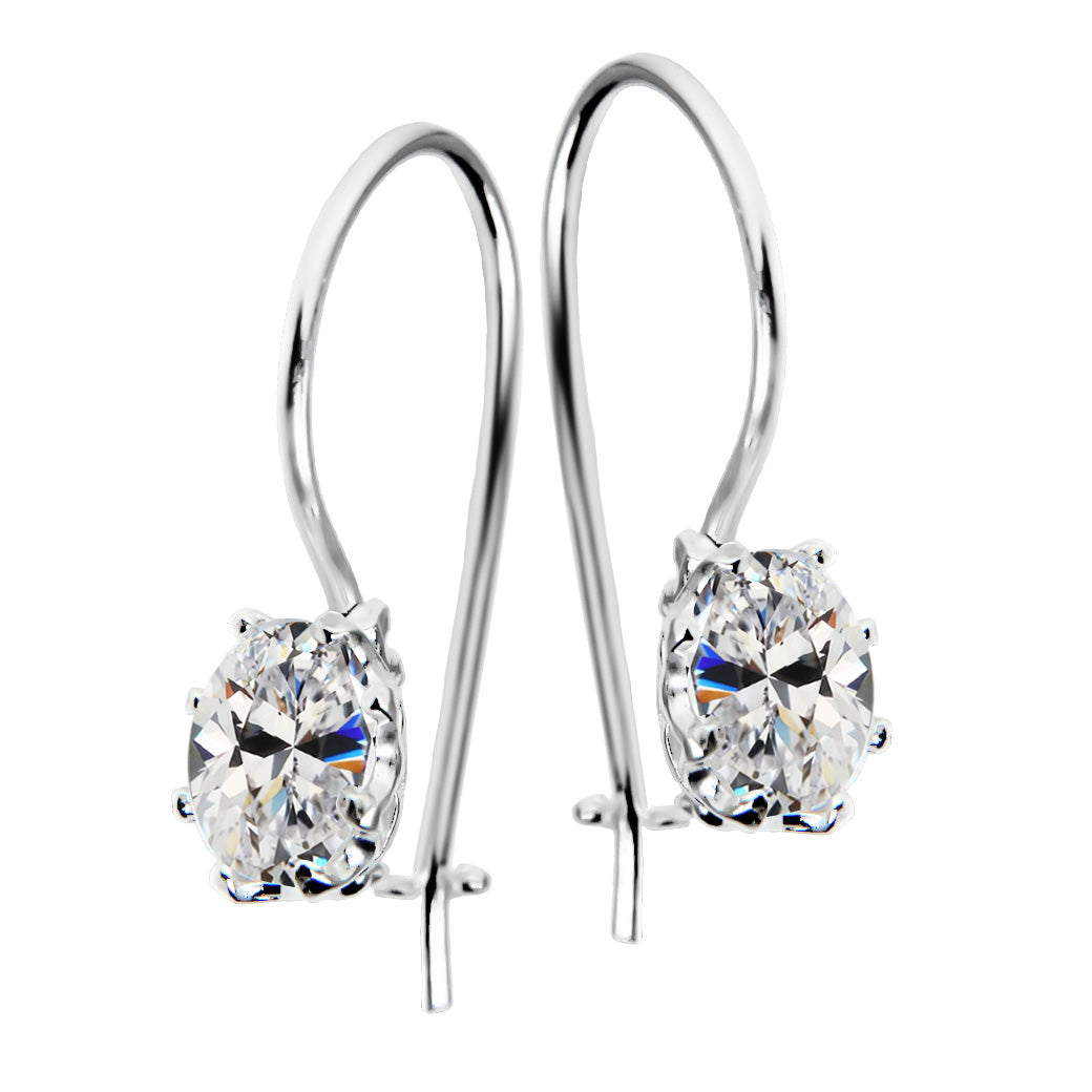 Kolczyki z owalną cyrkonią