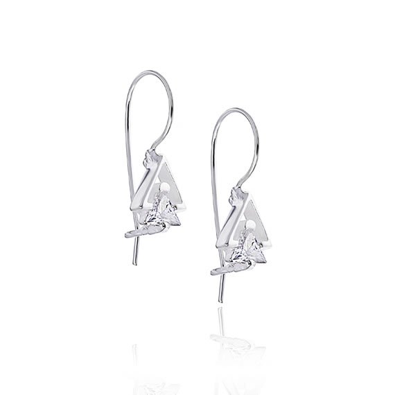 Kolczyki trójkątne z kamieniem bigiel