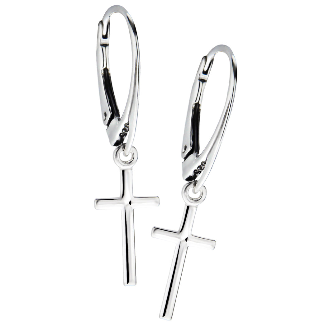 Wiszące kolczyki z krzyżykami